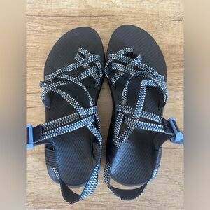Black and Blue Chacos